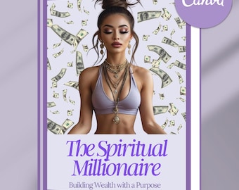 PLR eBook, Spiritual Millionaire -Canva eBook Template, MRR, Income, Done For You, Resell, Instant Download, Spiritual Business