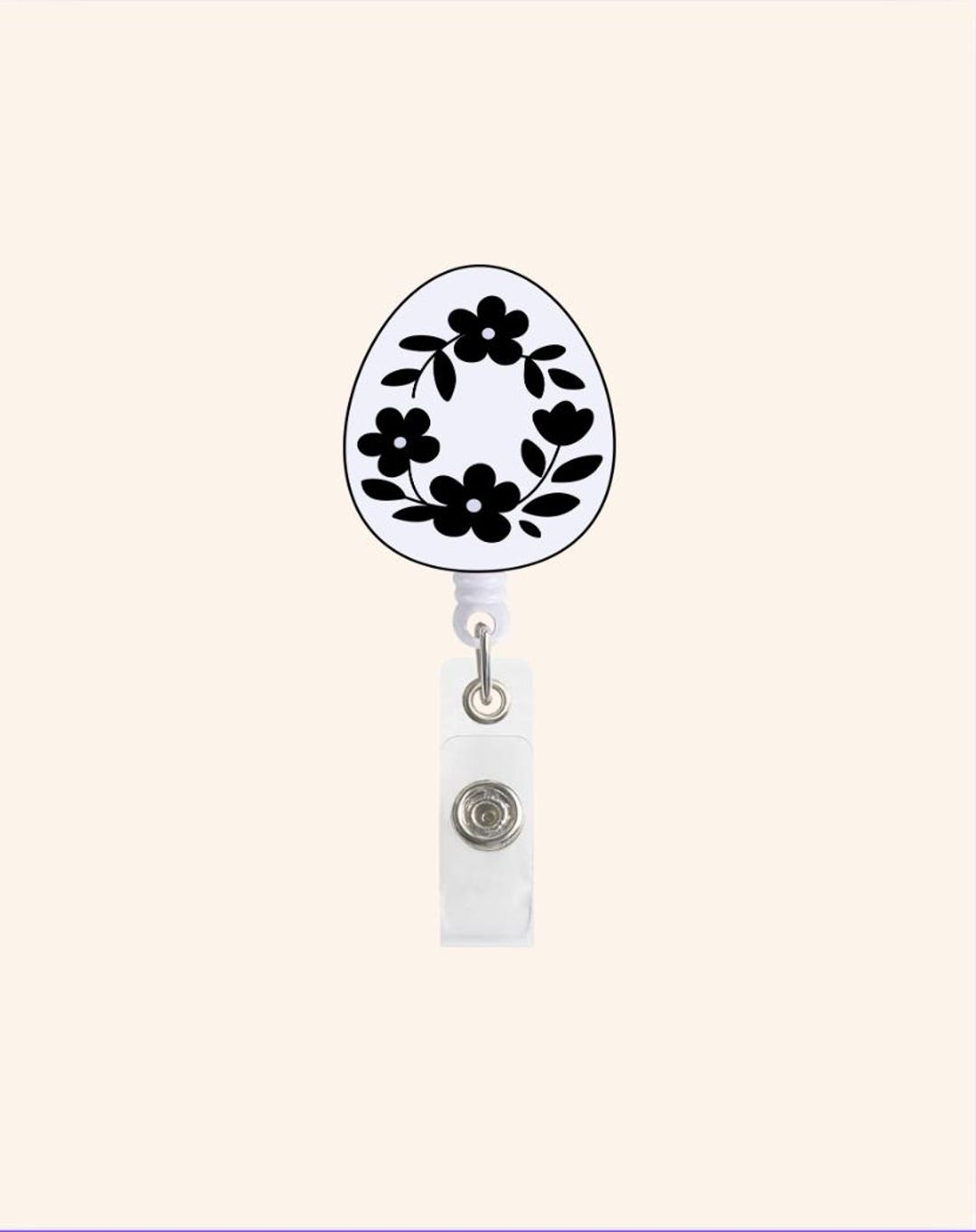 Custom Cherry Blossom Easter Egg Badge Reel – Floral Spring Retractable ...