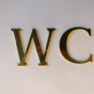WC Sign, WC Restroom Sign, Brass Toilet Door Sign, Door plaque WC, Solid Brass Bathroom Door Signs, Toilet Decor, Toilet Door Sign