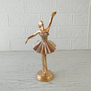 Romantic Ballerina Statue, Golden Ballerina Figurine, Dancing Ballerina Figure, Gift for dancing lover, Gift for Her