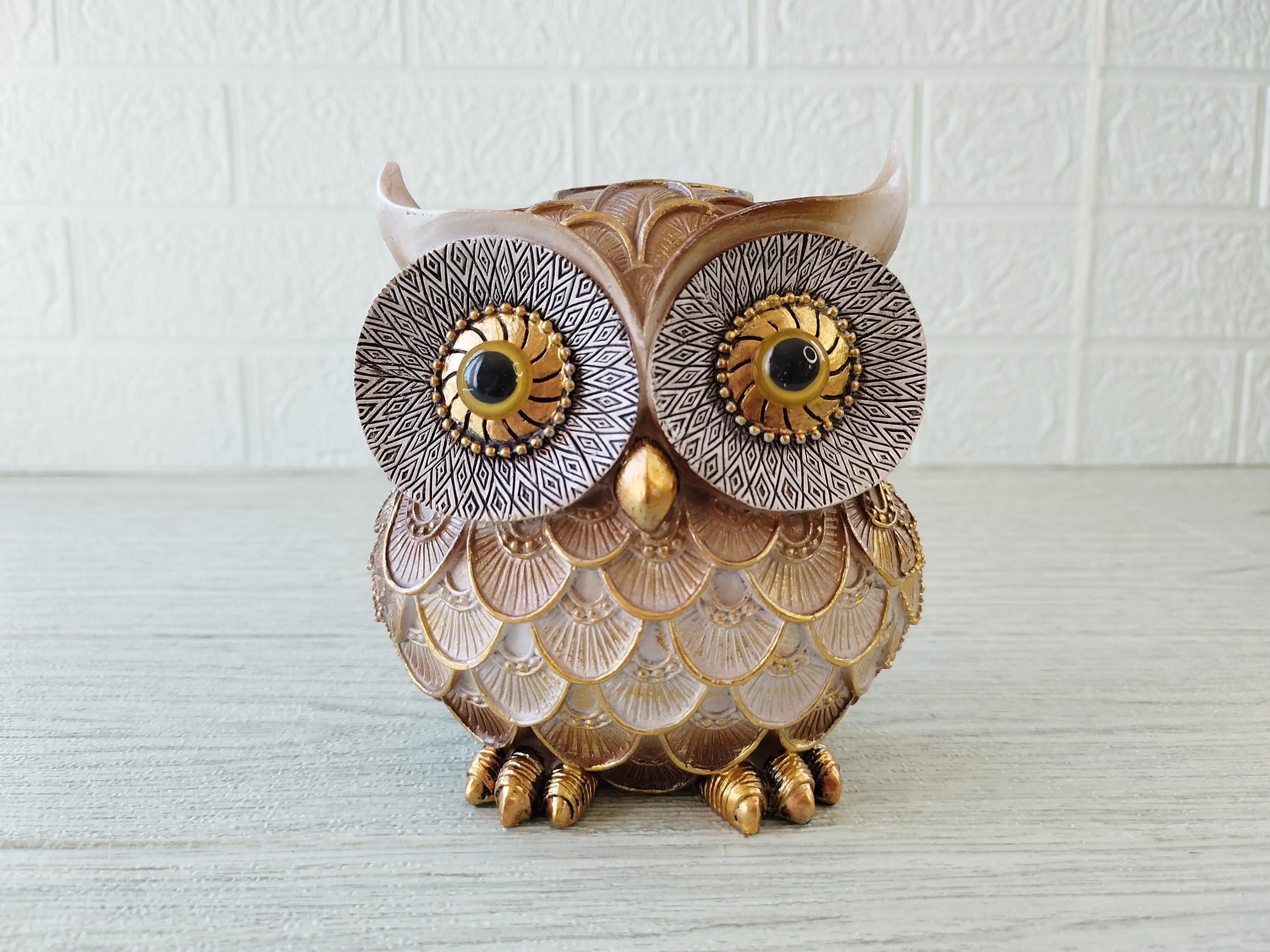 Decorative Owl Statue – Symbol of Wisdom and Protection for Home or Office, Owl Statue, Woodla
