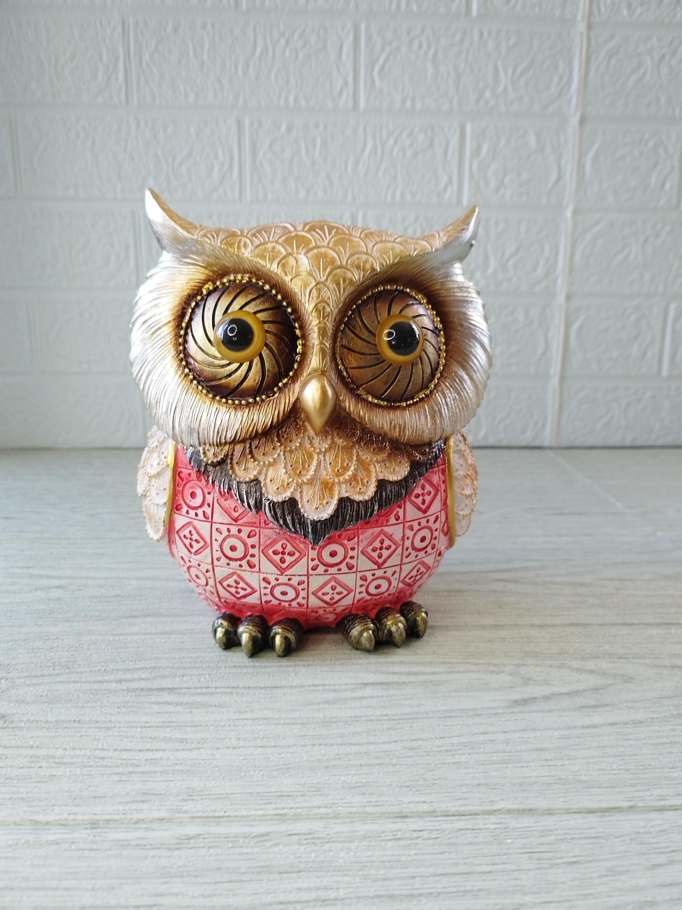 Large Owl Statue, Shelf Decor Owl Statue, Woodland Owl Decoration, Modern Owl Statue, Collectible An