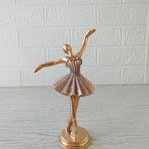 Graceful Ballerina Statue, Golden Ballerina Figurine, Ballerina Statuette,  Dancing Ballerina Figure, Gift for dancing lover, Gift for Her