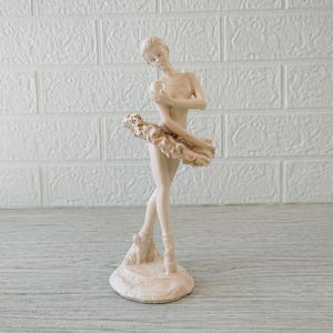 Dancing Ballerina Statue, Champagne-Colored Ballerina Figurine, Elegant Ballet Dancer Statue, Artistic Ballerina Statue, Dancer sculpture