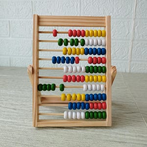 Vintage Wooden Abacus, Wooden Counting Frame, Retro Math Tool, Rustic Home Decor, Collectible Office Accessory, Gift for Teacher