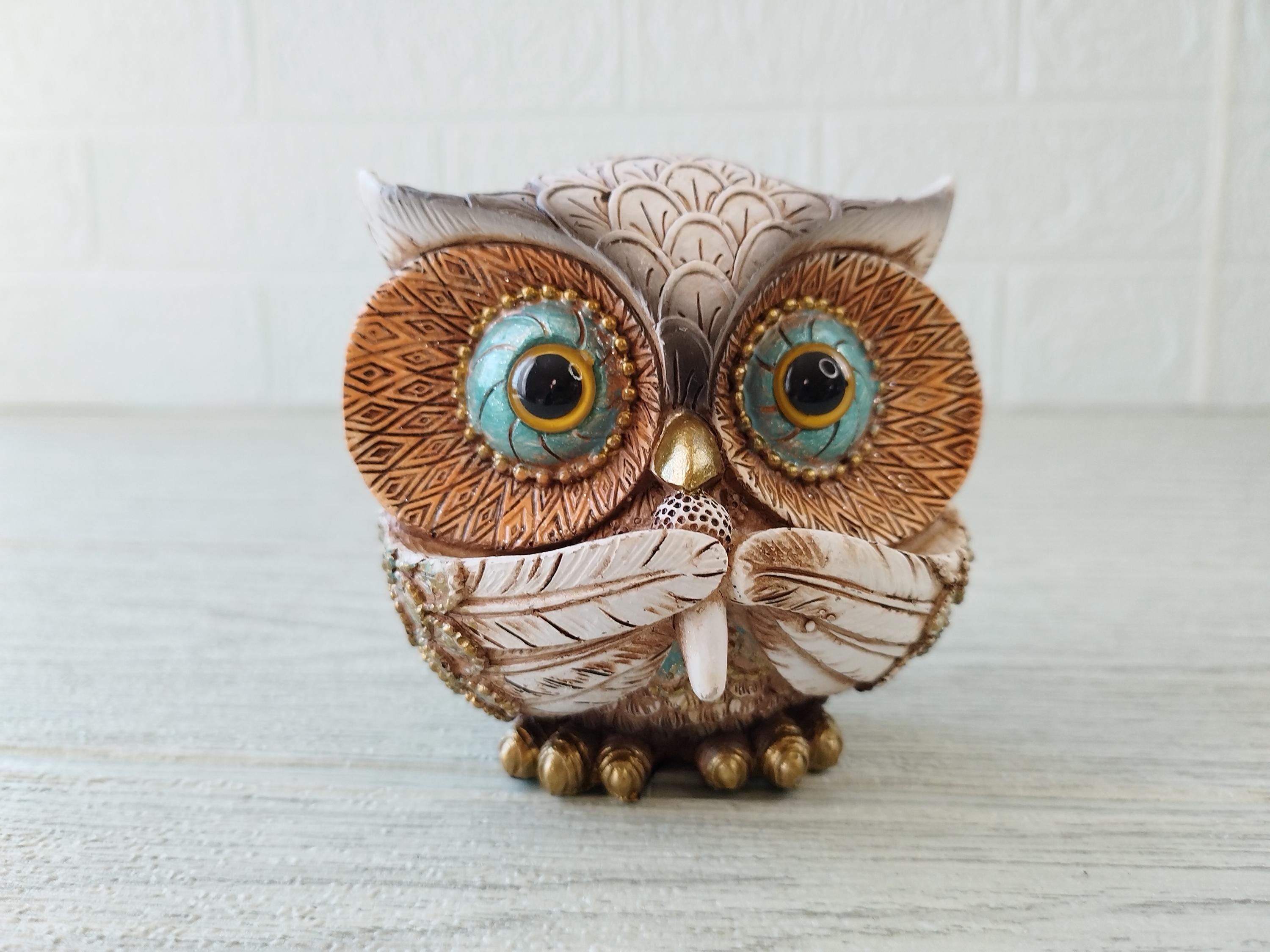 Singer Owl Statue, Owl Musician Figurine, Charming Singer Owl with Microphone Statue, Musician Figur