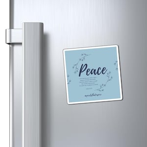 Friedensbibel-Vers-Magnet, inspirierende Magnete, spirituelle Wohnkultur, quadratischer Kühlschrankmagnet, Ermutigungsgeschenk, John 14-Kühlschrankmagnet
