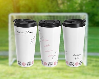 Personalized Soccer Mom Tumbler with Player Jersey Number