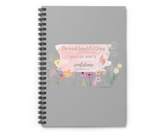 Wildflower Spiral Notebook, Hebrews 4:16, Prayer, Gratitude Journal