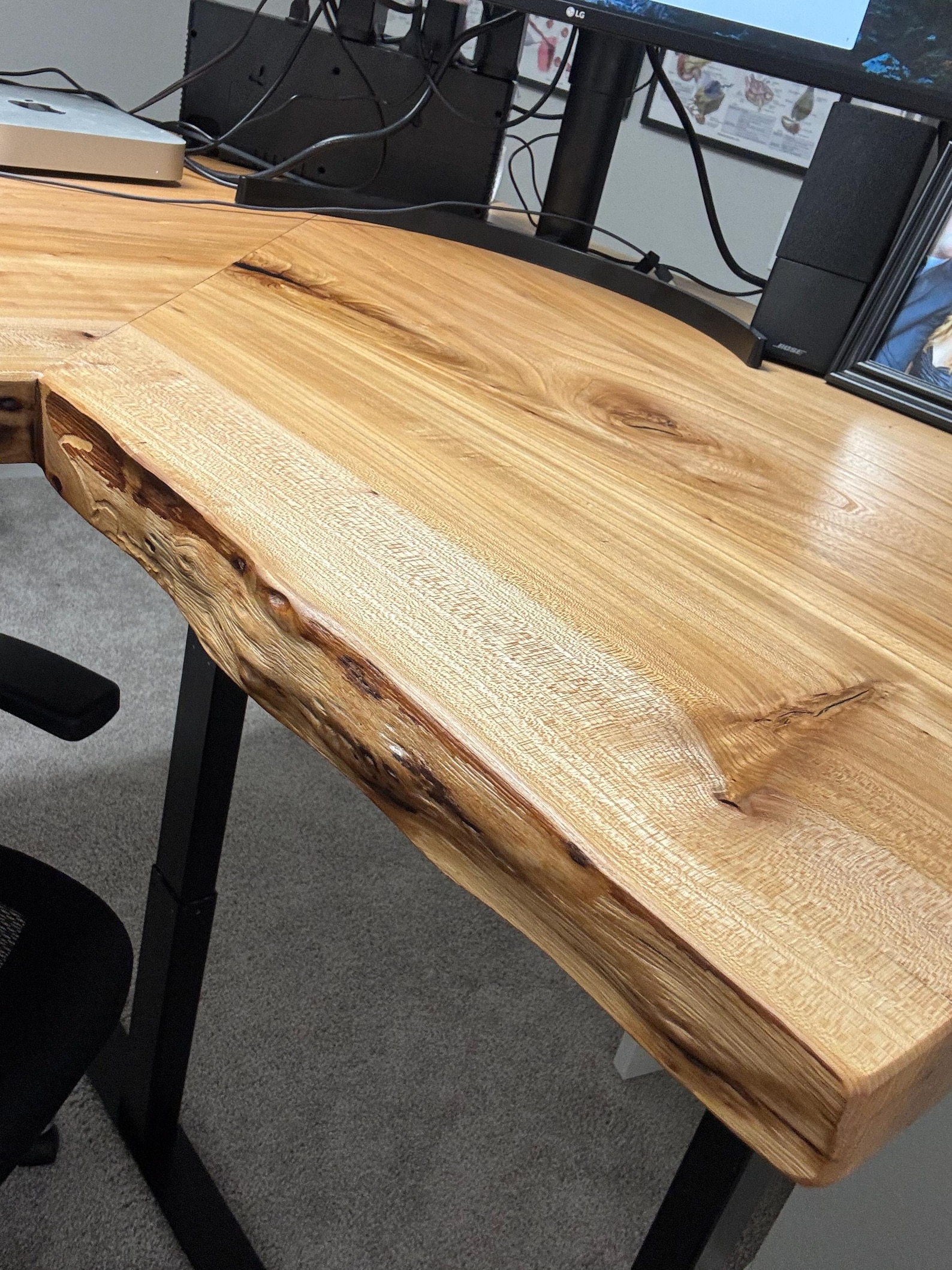 L-shaped Adjustable (standing), Live Edge Desk - Etsy