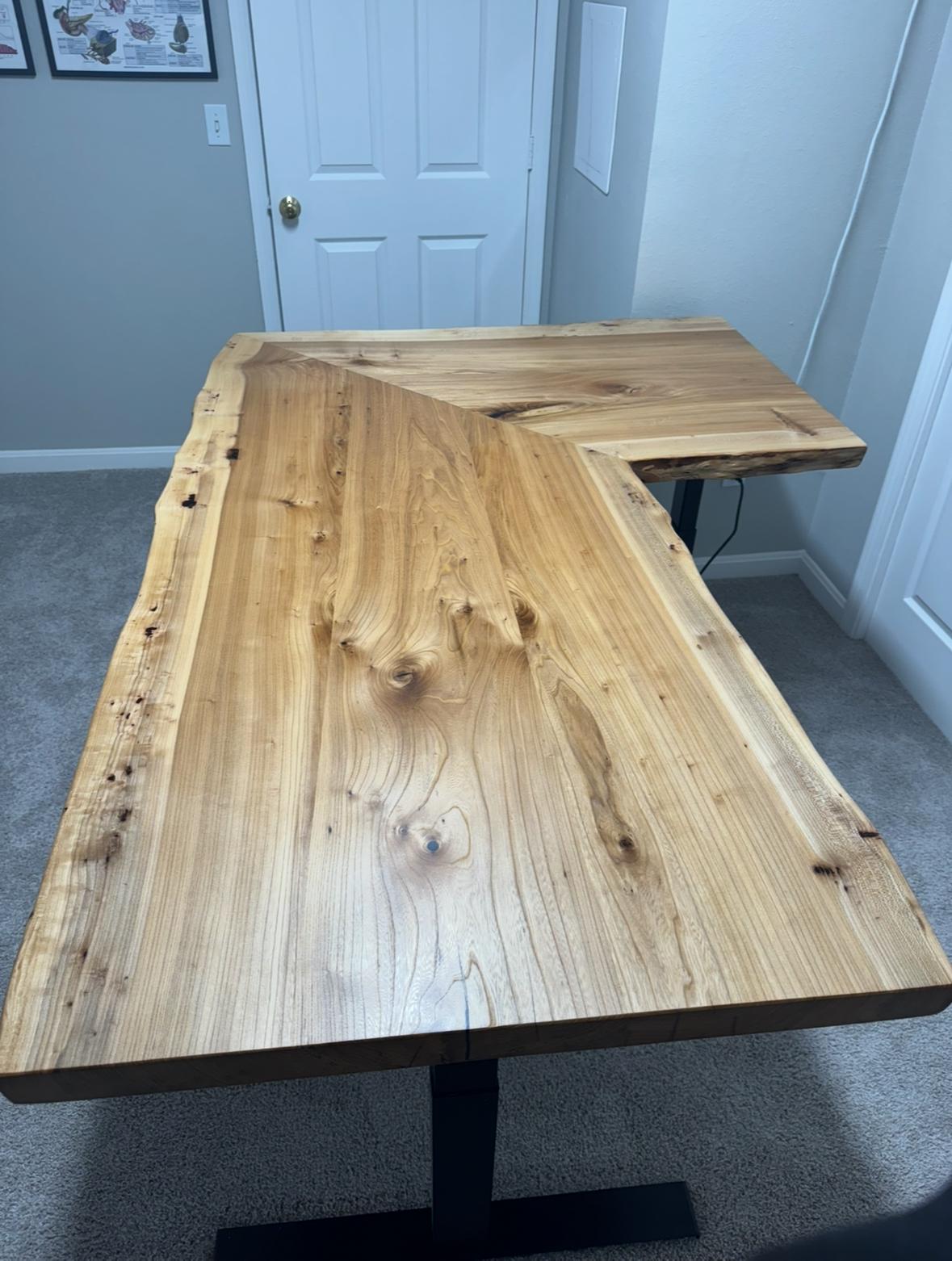L-shaped Adjustable (standing), Live Edge Desk - Etsy