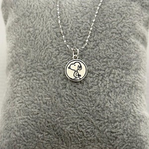 Tiny Cartoon Dog Tag Necklace, Sterling Silver Simple Tag Jewelry, Delicate Silver Necklace, Gift for Her, Wife,Mom, Best Friend, Birthday