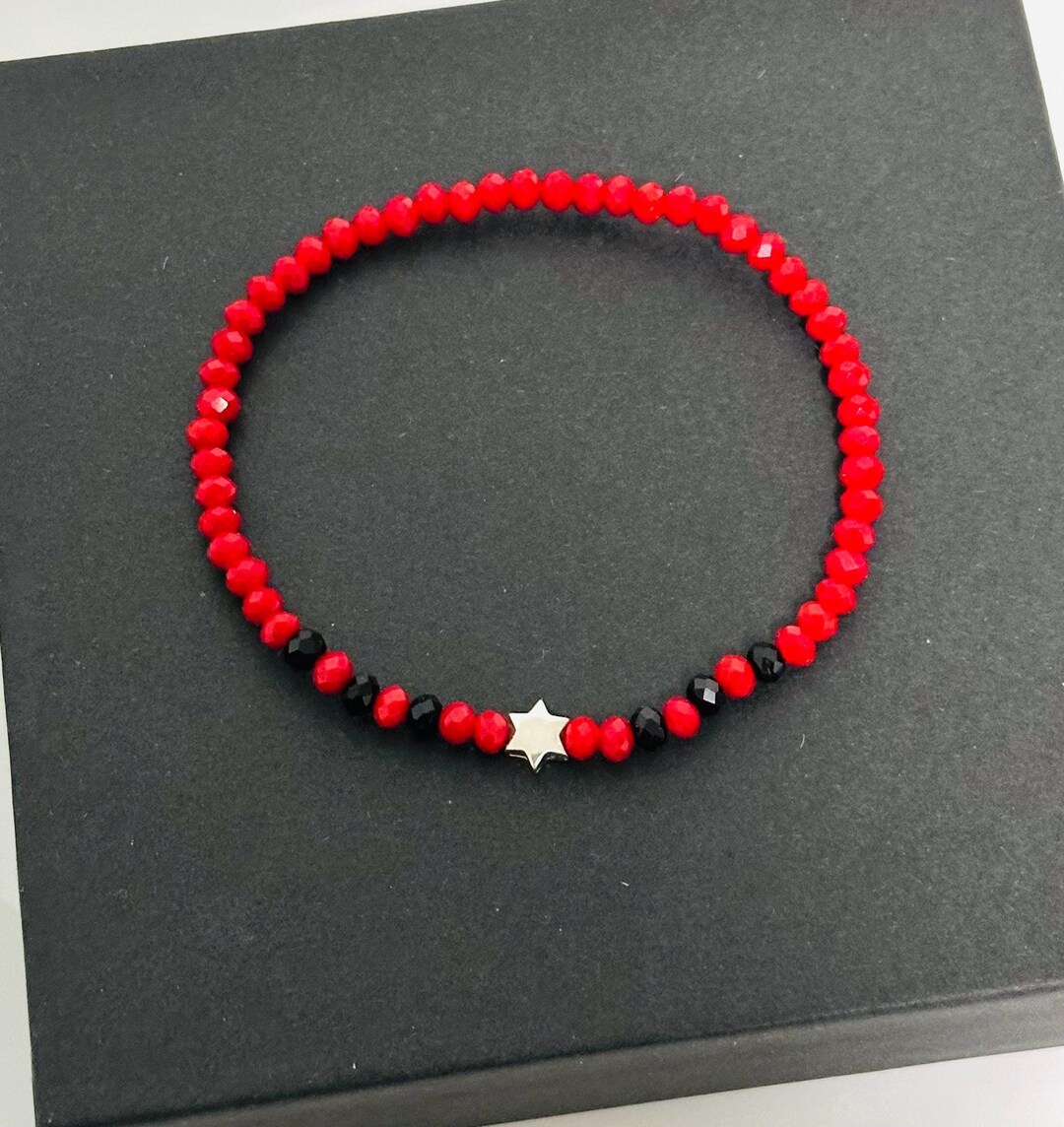 Silver Styro Protection Coral and Black Onyx Bracelet: Sterling Silver Star, Protection ...