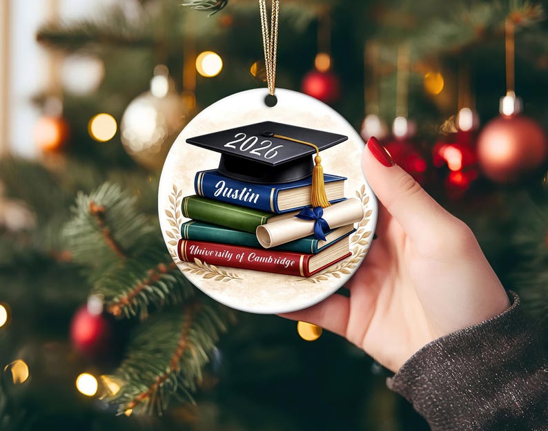 Custom Graduation Ornament With Gown 2026, Personalized Class of 2026 ...