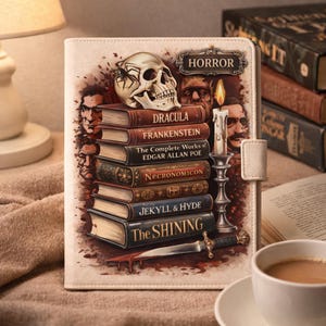 Dark Romance Horror Kindle Case Gothic Book Stack Cover, Spooky Reader Ereader Case, Dark Aesthetic Kindle Cover, cadeau voor boekenliefhebber