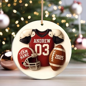 Personalized Sports Ornament, Custom Name & Team Christmas Gift 2025, Athlete Keepsake, Coach or Player Holiday Tree Decoration