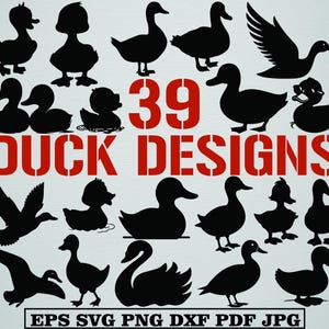 Enten-Svg-Bundle, Enten-Silhouette, Tier-Svg, Enten-Schnittdateien für Circut, Enten-Clipart, Enten-Vektorgrafik, süße Enten-Svg, Cartoon-Enten-Svg, Png, Dxf
