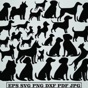 Cute Dogs Svg Bundle, Dogs Png Bundle, Dogs Clipart, Pet Animal Svg, Dogs Cut Files For Circut, Dogs Silhouette, Dogs Vector, Dogs Lover Svg