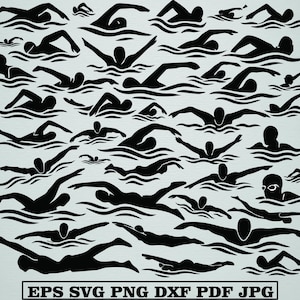 Swimming Svg Bundle, Swimming Clipart, Swimming Cut Files For Circut, Swimmer Svg, Swim Svg, Swimming Silhouette, Swimmer Cut Files Circut
