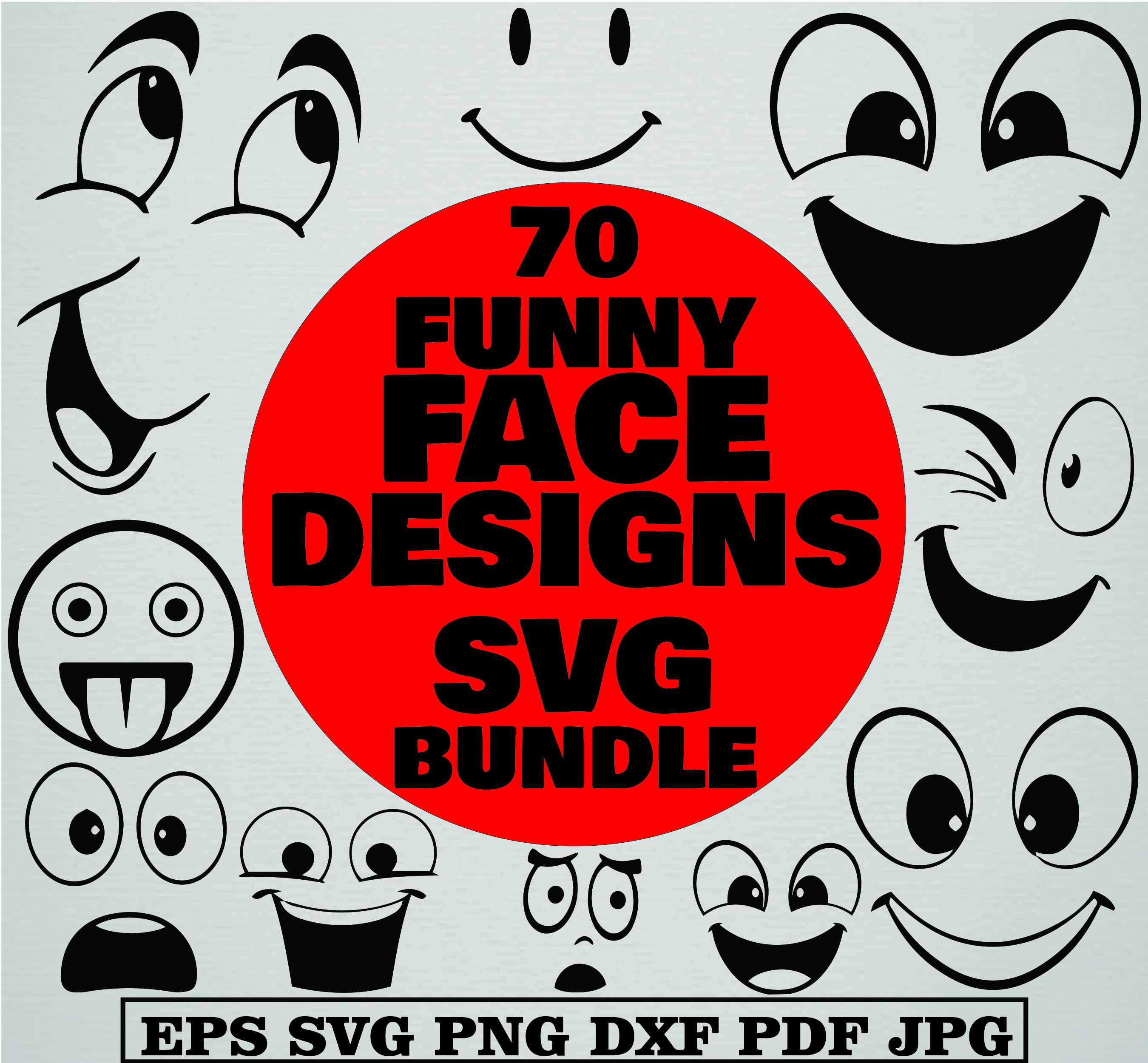 Cartoon Face Svg Bundle, Cartoon Face Clipart, Cartoon Face Cut Files ...