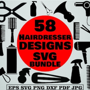 Hairdresser Tools SVG Bundle: Salon & Hairstylist Clipart (Cut Files)