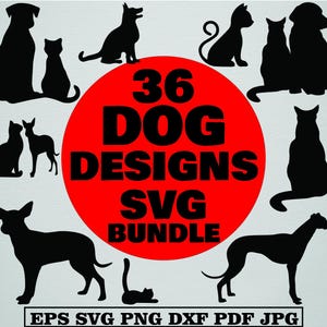 Dogs and Cats Svg Bundle, Dogs Clipart, Cats Clipart, Dogs and Cats Cut File For Circut, Dogs Love Svg, Cat Silhouette, Animals Love Svg,Png