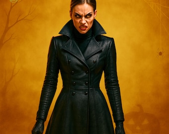 Gothic Mantel aus echtem Leder: für Cosplay, Steampunk, Vampir und Vampir
