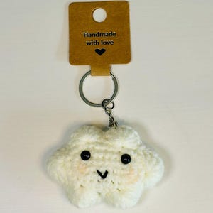Porte-clés pendentif nuage au crochet | Cadeaux mignons | Sacs d'école | Sacs à dos | Accessoires pour clés au crochet | Accessoires de voiture au crochet