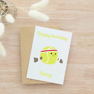 Cartão personalizado em formato de bolinha de tênis inspirado em Jellycat | Cartão inspirado em Jellycat