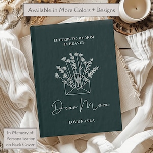 Personalized Letters to Mom Memorial Journal, Loss of Mom Gift, Mother Sympathy Gift, Mom in Heaven Grief Journal, Dear Mom Custom Notebook