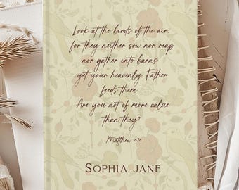 Personalized Prayer Journal, Custom Name Christian Journal, Bible Study Notebook, Christian Gift for Women, Faith Journal