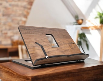 Wooden Book Stand for Reading - Adjustable Book Holder & Cookbook Stand | Perfect for Recipes, Study, and Display