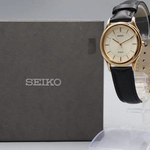 Mint Box  Seiko Dolce 5E31-7A40 White Dial Quartz Mens Vintage Watch From Japan