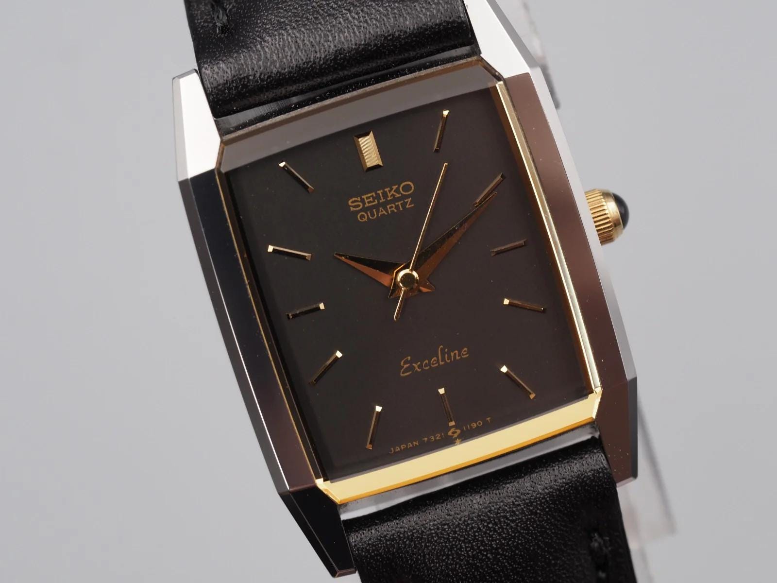 時計 vintage seiko exceline black dial watch SOLD! Ultra Rare Vintage Seiko Exceline Art Deco Tank Watch