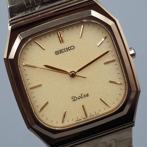 Near Mint* SEIKO Dolce 8N41-5120 Quartz Gold Tungsten Mens Vintage Watch Japan