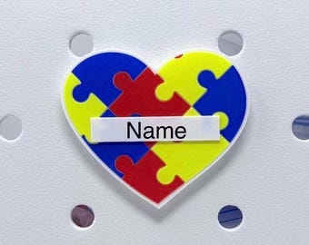 Personalized Autism Awareness Bogg Bag Charm: Large, Multicolor 3D PLA