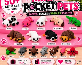 Mini Pocket Pets: Sensory Fidget Toy Animals - 3D Printed PLA