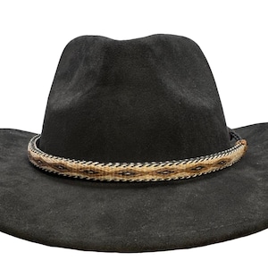 Hoedbanden van paardenhaar: voeg wat flair toe aan je cowboyhoed!  Ruitpatroon, bruin en crème