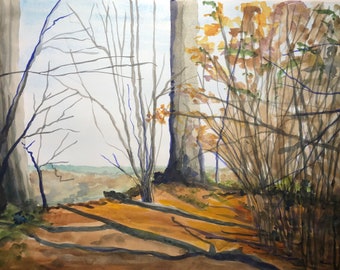 Bendix Woods Watercolor by Cathi Isza