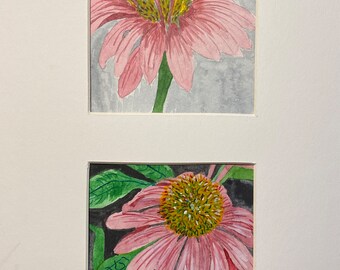 Clarissa Coneflowers Watercolor by Cathi Isza