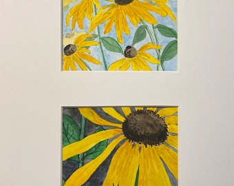 Watercolor of Black Eyed Susans by Cathi Isza