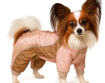 Chaqueta Sirko Mini Snow con cremallera para perras, mono impermeable con forro polar para perros pequeños y medianos.