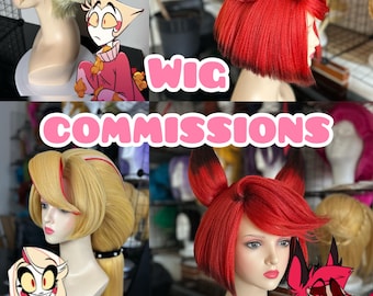 Hazbin Hotel style cosplay wig (Alastor's , style cosplay wig,etc)