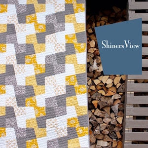 Quilt Pattern || Geometric Patchwork PDF Quilt Pattern || Modern Quilt Pattern || Easy Quilt Pattern for Beginners || Mid-Century Modern