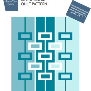 Quilt Pattern RetroBlock PDF Quilt Pattern Mid-Century Modern image 3