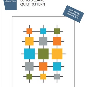 Quilt Pattern EchoSquare PDF Quilt Pattern Mid-Century Modern image 2