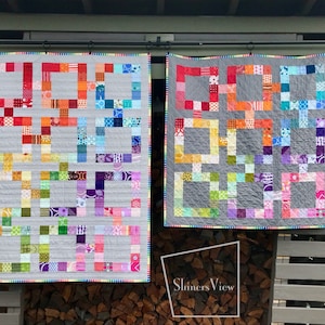 Baby Quilt Pattern || Connected Squares Rainbow || Modern Quilt Pattern || Easy Quilt Pattern for Beginners