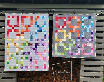 Baby Quilt Pattern || Connected Squares Rainbow || Modern Quilt Pattern || Easy Quilt Pattern for Beginners