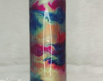 Metallic Ink Drop Swirl 20 oz Skinny Tumbler