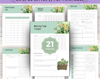 22-Page Garden Planner: Seasonal Tasks, Layouts, and Trackers (PDF Download)